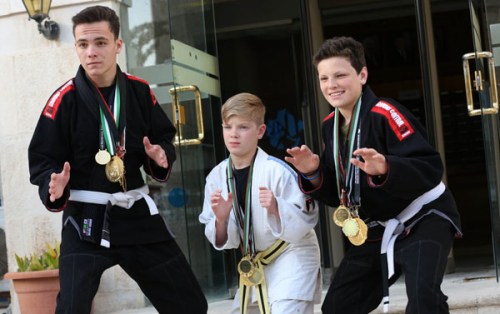 Kayyali brothers pose for a photo on Sunday (Photo by Osama Agarbeh)